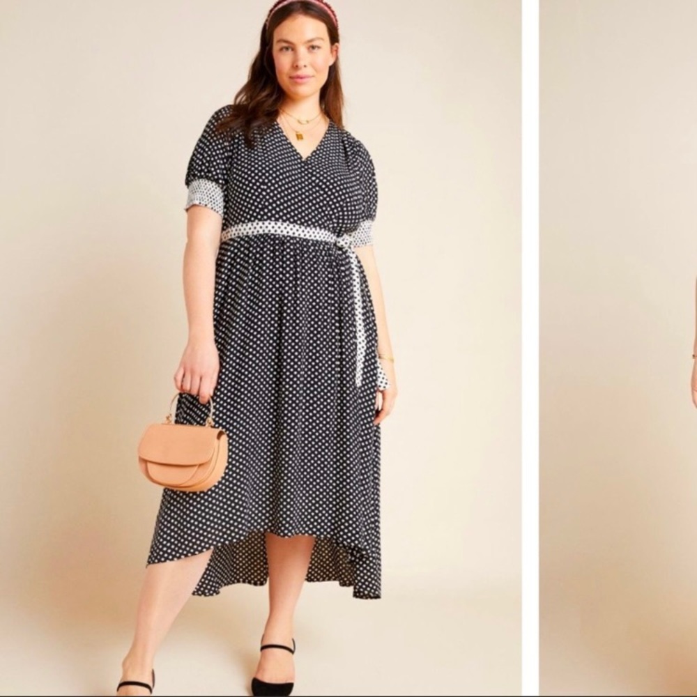 Maeve Anthropologie Breanna Polka Dot Wrap Dress NWT